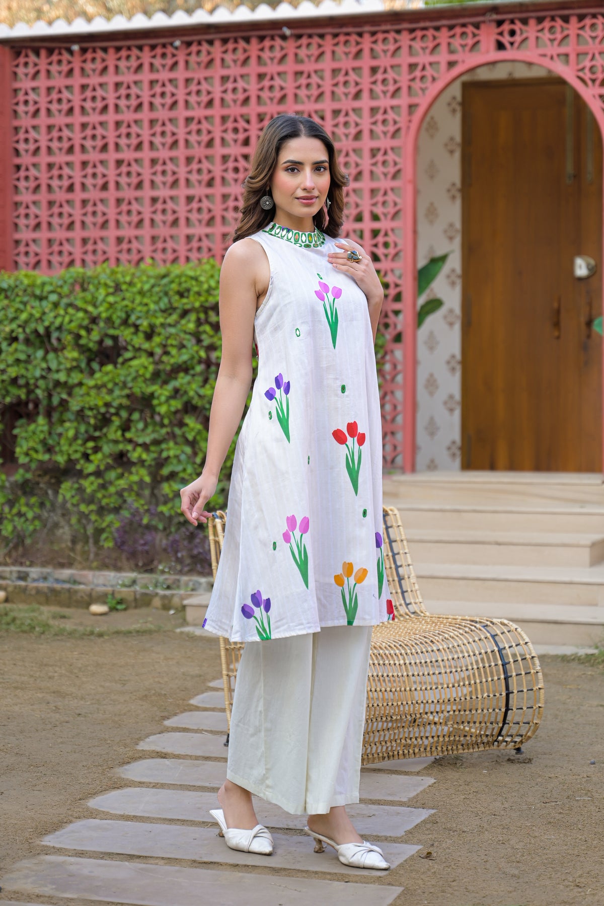 White Tulip Garden Co-ord Set