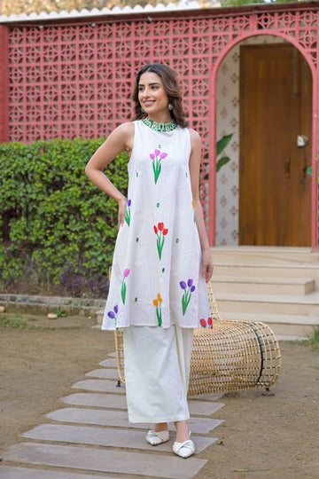 White Tulip Garden Co-ord Set