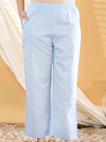 Powder Blue Mughal Buta Print Kurta Set With Dupatta product video