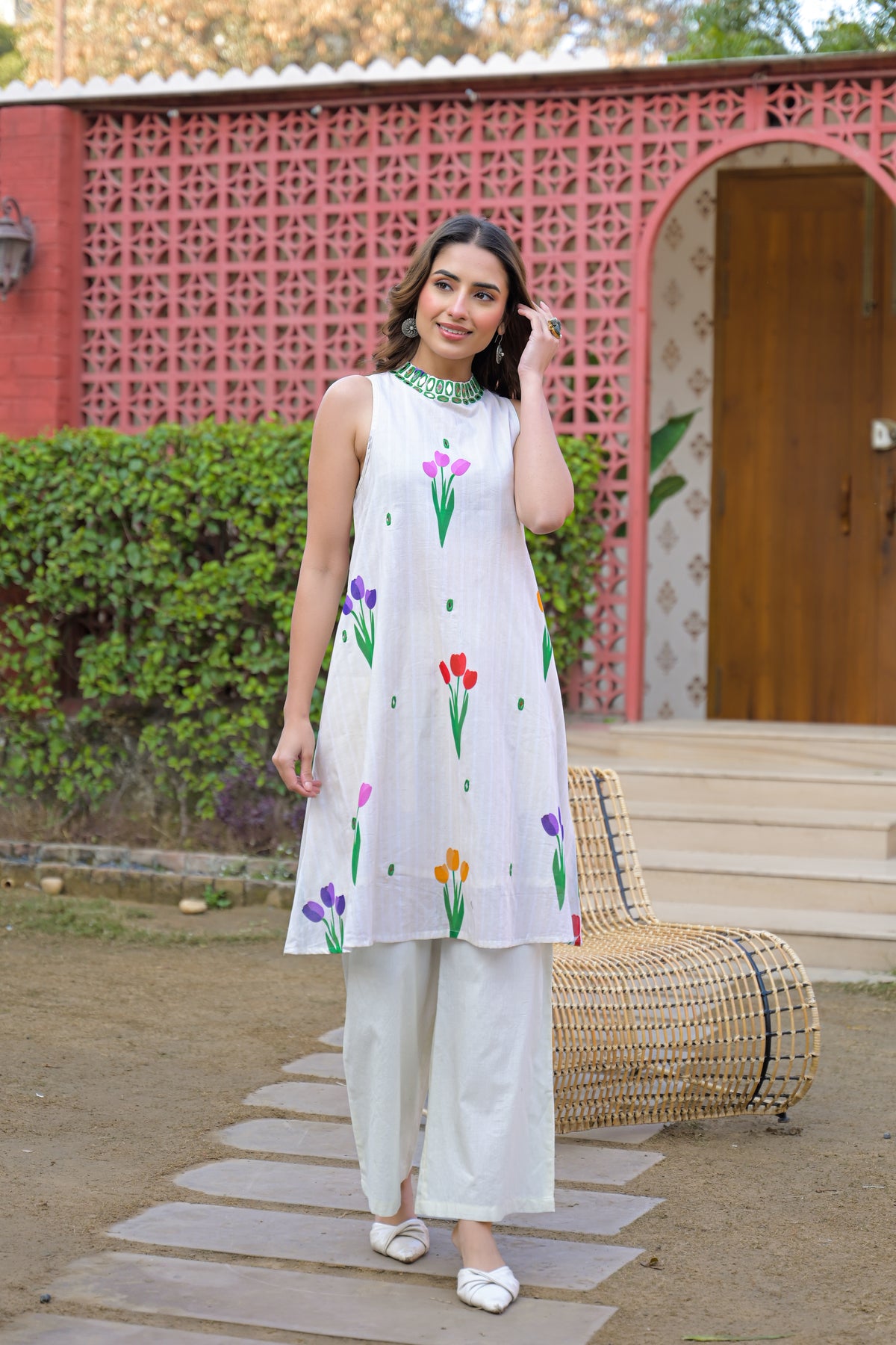 White Tulip Garden Co-ord Set