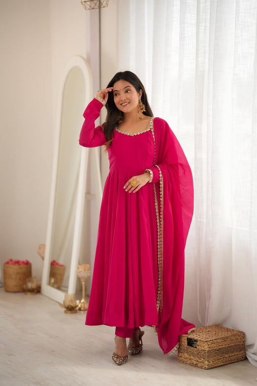 Pink Anarkali Suit Set