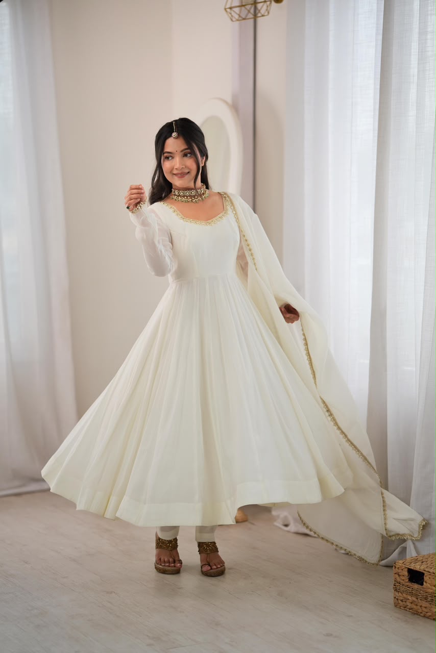 Ruby Ivory Anarkali Suit Set