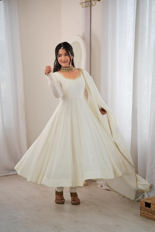 Ruby Ivory Anarkali Suit Set